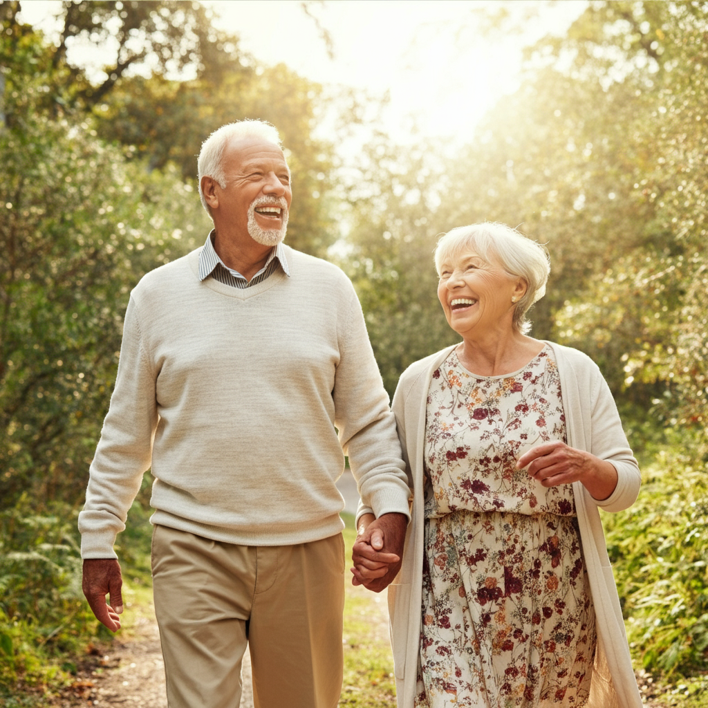 Happy elderly couple